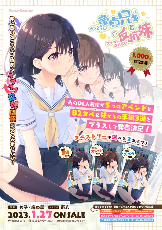 【ヴューズ】1月27日発売「ガマンができない童貞兄キとスナオになれない反抗妹」限定生産ですのでお求めの際はお早めに😉