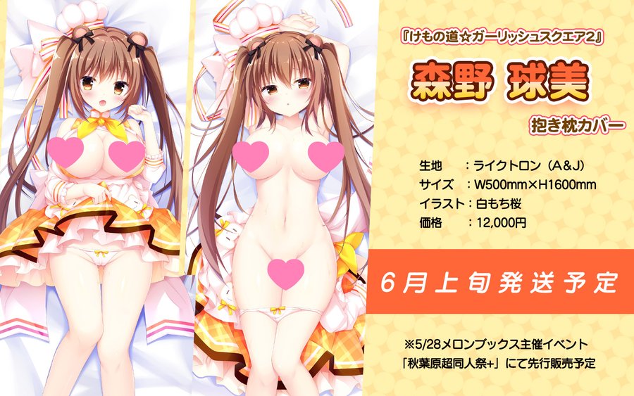 けもスク２ ★人気ヒロイン森野球美 抱き枕カバー登場★  6月上旬発送予定  ※5/28イベント「秋葉原超同人祭+」にて先行販売