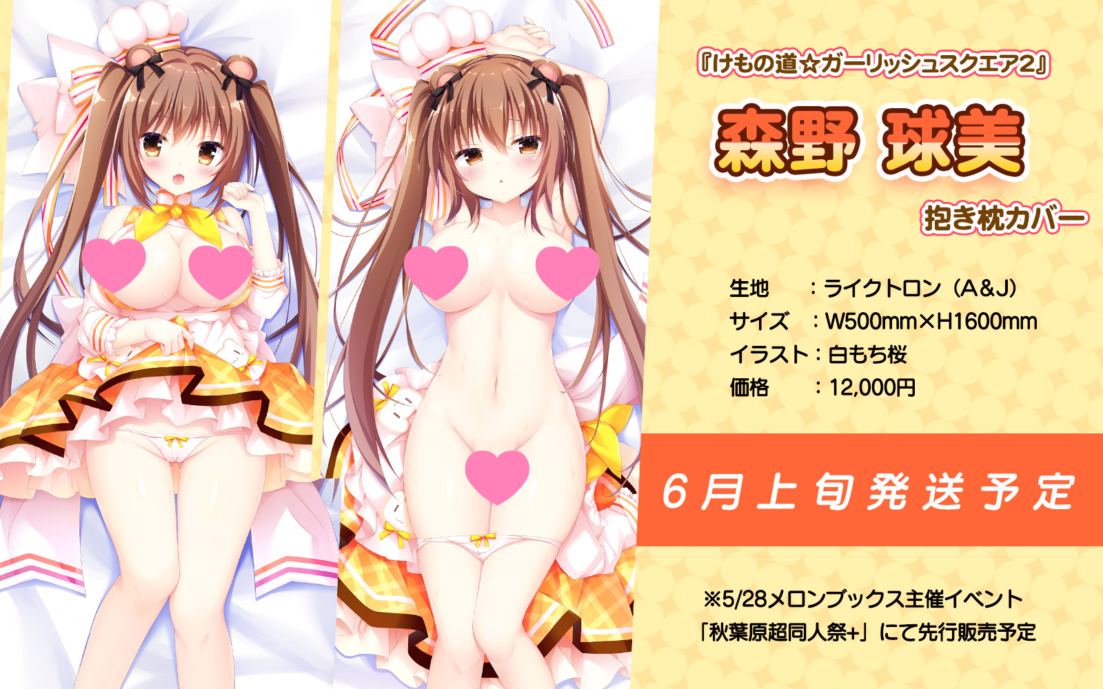 【Whirlpool】けもスク２★人気ヒロイン森野球美 抱き枕カバー登場★ 数量限定お早めに！
