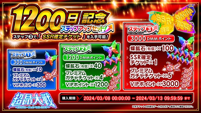 【超昂大戦 エスカレーションヒロインズ】1200日記念ステップアップセット ステップ1～3
