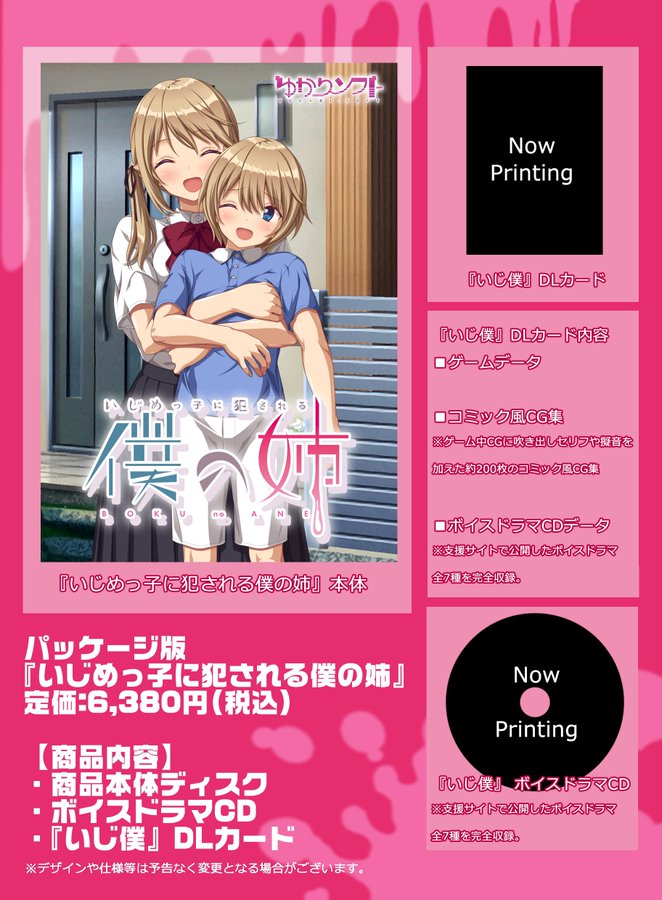 【Purple software】『いじめっ子に犯される僕の姉』パッケージ版 9/27(金) 販売決定!!