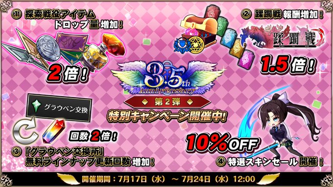 エデンズリッターグレンツェ3.5周年の記念キャンペーン！