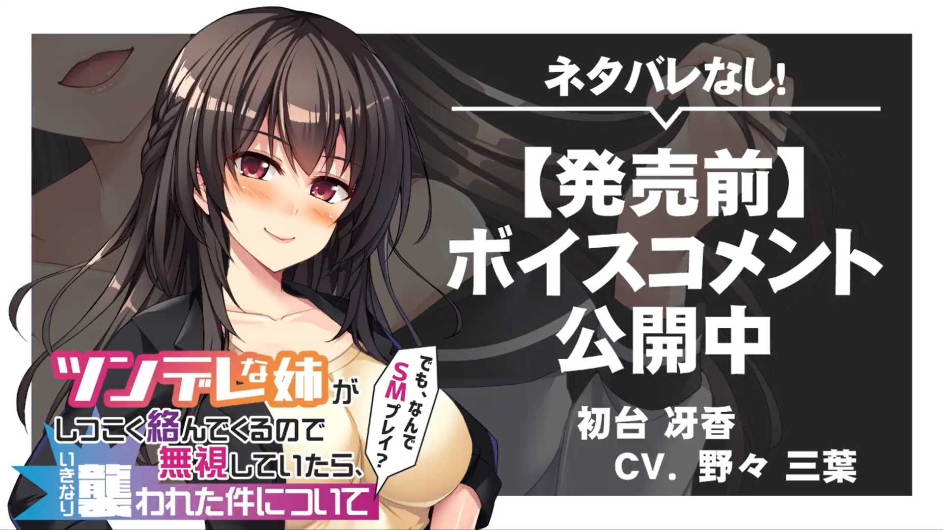 【アパタイト】『ツンデレな姉がしつこく絡んでくるので無視していたら、いきなり襲われた件について』ボイスコメント公開中 ☆彡
