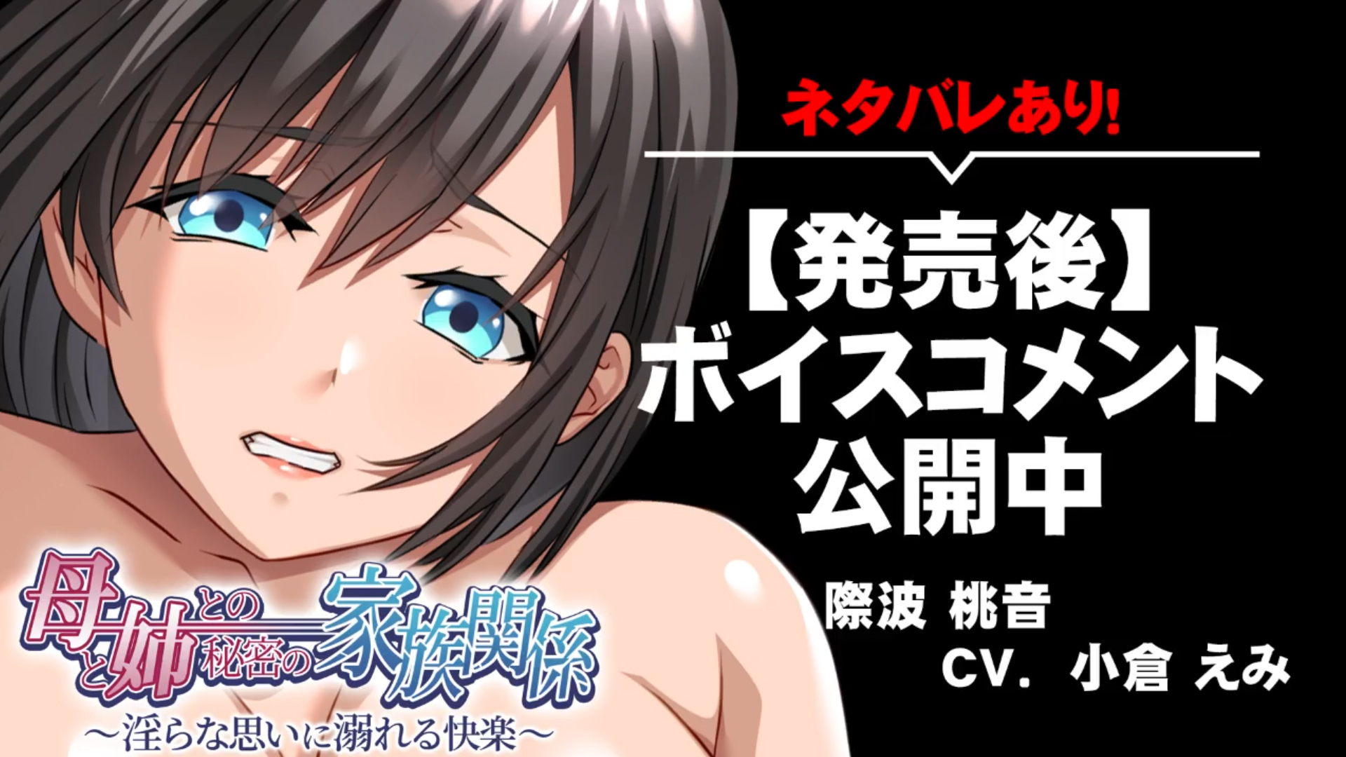 【アパタイト】『母と姉との秘密の家族関係～淫らな思いに溺れる快楽～』ボイスコメント公開中 ☆彡