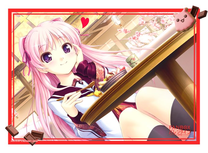 オーガストFANBOXプリントにバレンタイン風フレームを用いたイラストを追加いたしました。