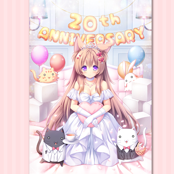 【ランプオブシュガー】20周年を記念したドレス姿のましろを描き下ろしたB2タペストリー！
