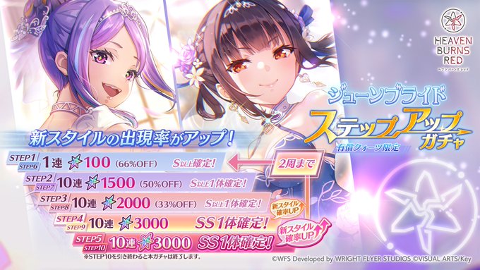 『ヘブンバーンズレッド』ジューンブライド ステップアップガチャを開催！