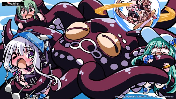 【BugBug】Waffle【月いちSD風物画】7月は夏らしく海‼️