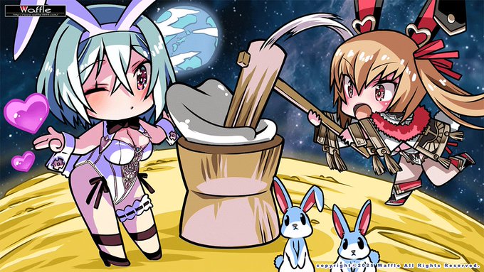 【BugBug】Waffleの【月いちSD風物画】9月のテーマはお月見‼️