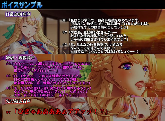 【BISHOP】「超狂指導日誌～学園統制録～」ボイスサンプルを追加しました！