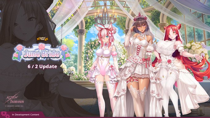 『アクション対魔忍』神無月のそら、アスタロト、そしてクローン雪風の新限定「June Bride」衣装がリリースされます！【6月2日】