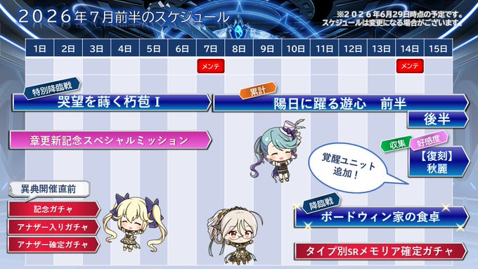 『Deep One 虚無と夢幻のフラグメント』2026年7月前半に予定している更新内容です。
