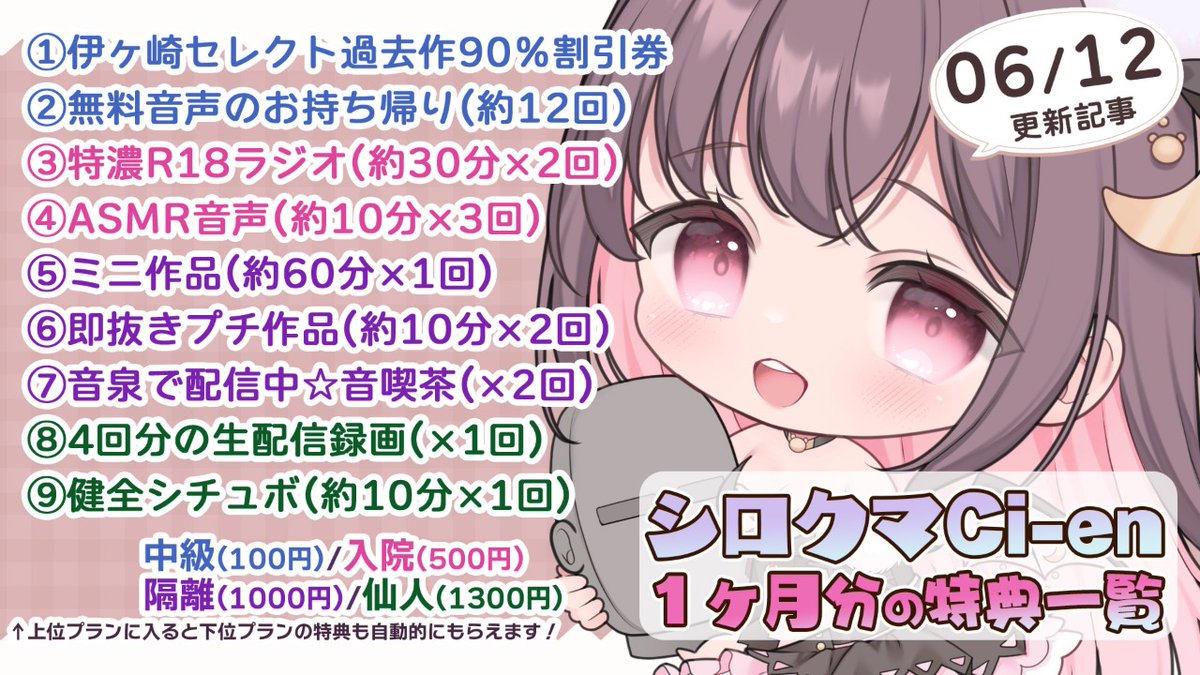 【伊ヶ崎綾香】＼⏰Ci-en更新情報⏰／①ASMR特典『差し入れバスソルト(約10分)』🛁✨②無料で聴けるASMR『アンケート用紙(約5分)』📝🎧