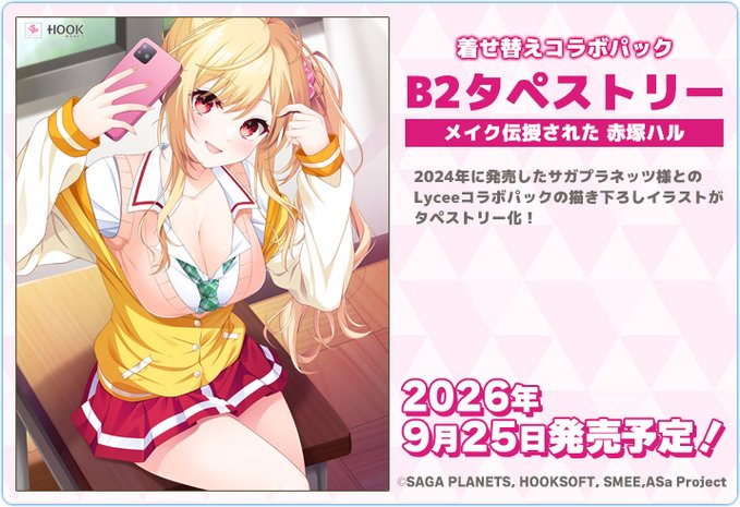 【HOOKSOFT】『Lycee OVERTURE Ver.サガプラネッツ&HOOKSOFT&SMEE&ASa Project着せ替えコラボパック』B2タペストリー✨
