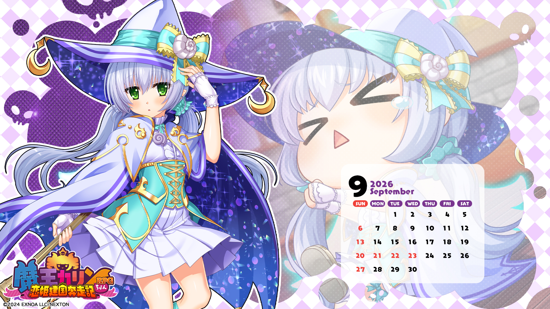 『魔王カリンちゃんRPG』2026年9月のカレンダーを配布いたします📅